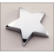 New   Chrome finished metal star paperweight.